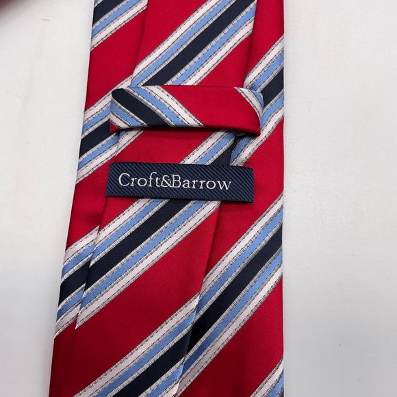Croft & Barrow Men's Striped 100% Polyester Neck Tie - Picture 2 of 4